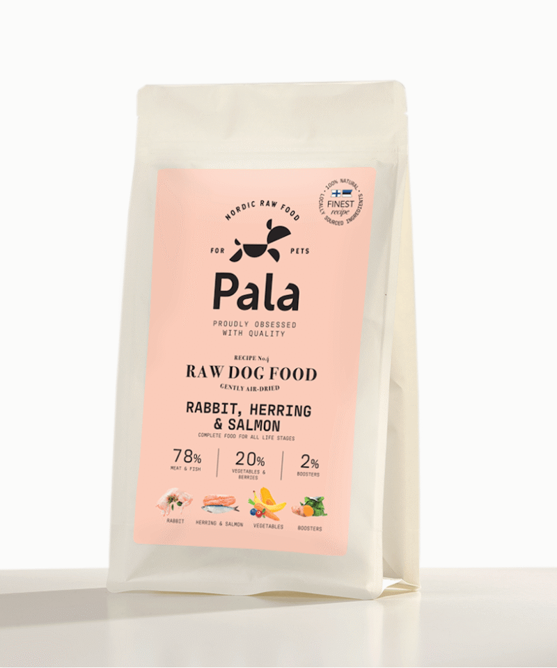 RECEPTAS NR. 4, 1 kg, Pala džiovintas RAW maistas šunis: triušiena, silkė ir lašiša