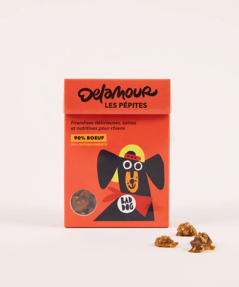 Les Pépites BEEF natūralūs skanėstai su avietėmis ir špinatais, 75 g