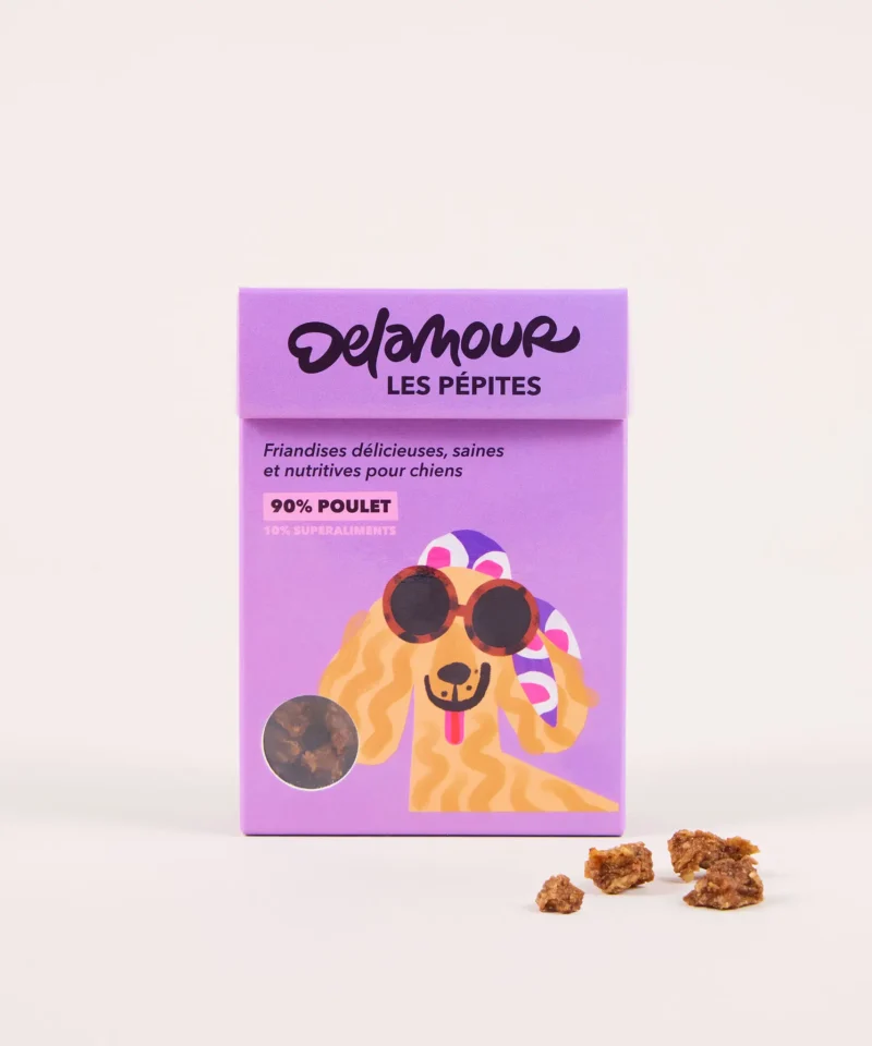 Les Pépites CHICKEN natūralūs skanėstai su mėlynėmis ir spanguolėmis, 75 g